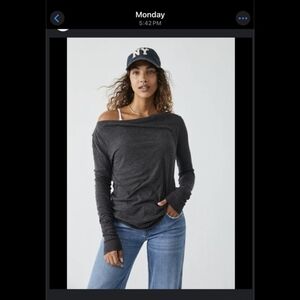We The Free Charcoal Long Sleeve Top